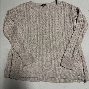American Eagle Outfitters Taupe Cable Knit Sweater